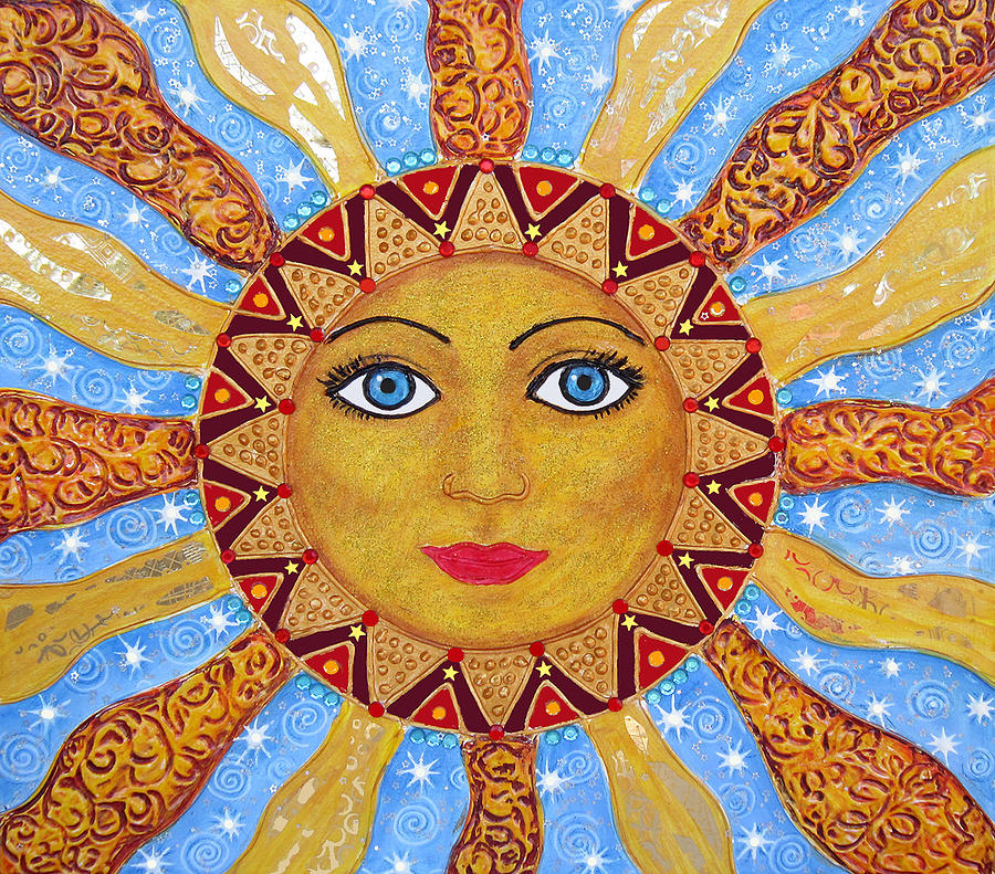 Sun face_1 Painting by Lola Dorokhova - Fine Art America
