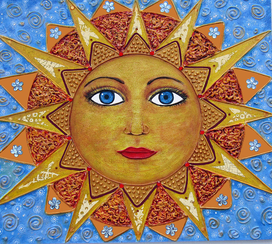 Sun face_2 Painting by Lola Dorokhova - Pixels