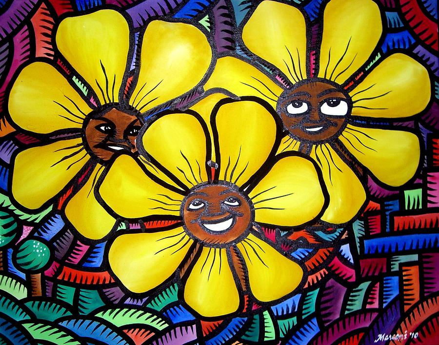 Sun Flower and Friends Manila  2010 Painting by Marconi Calindas