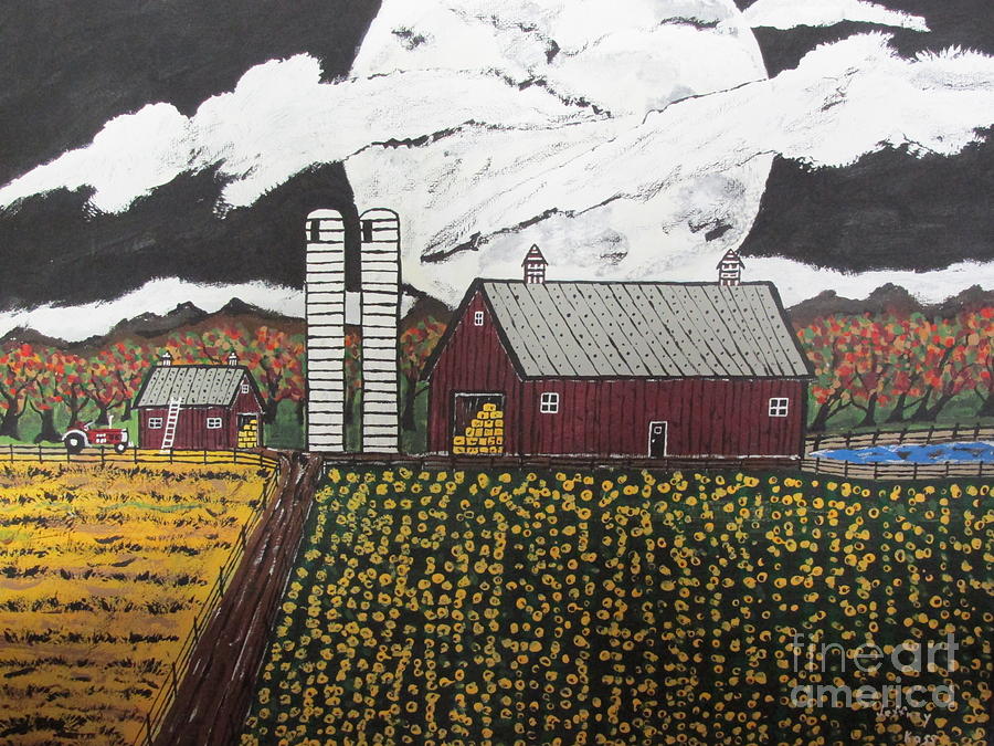 Sun Flower Farm Painting by Jeffrey Koss