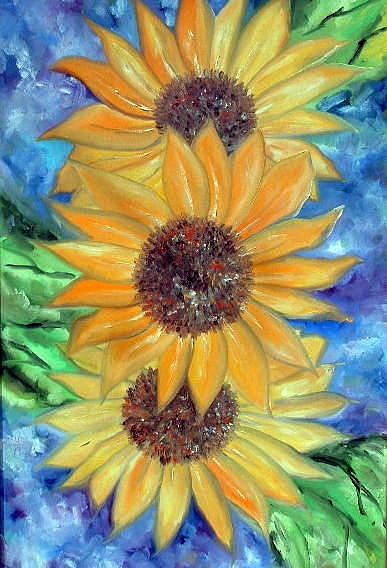 Flower Painting - Sun Flower II by Frederick Lyle Morris - Disabled Veteran
