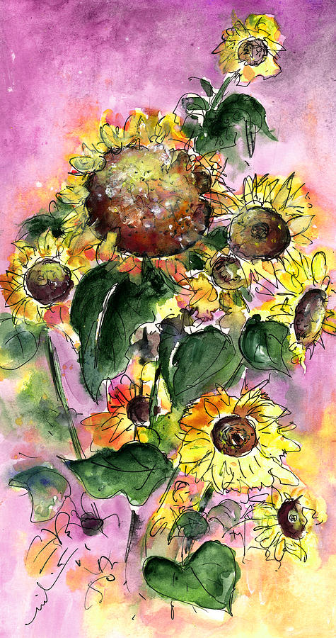 Sun Flowers from Avila Painting by Miki De Goodaboom