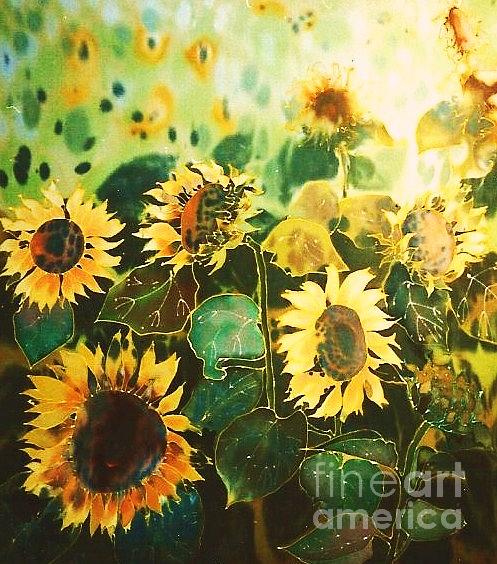 Sun Flowers Painting by Rose Wang