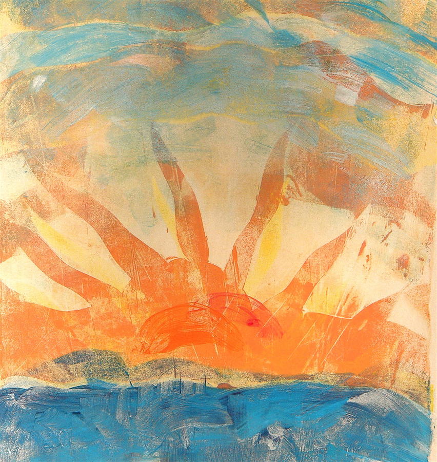 Monotype Painting - Sun Four by Valerie Lynch Monotype Painting - Sun Four by Valerie Lynch