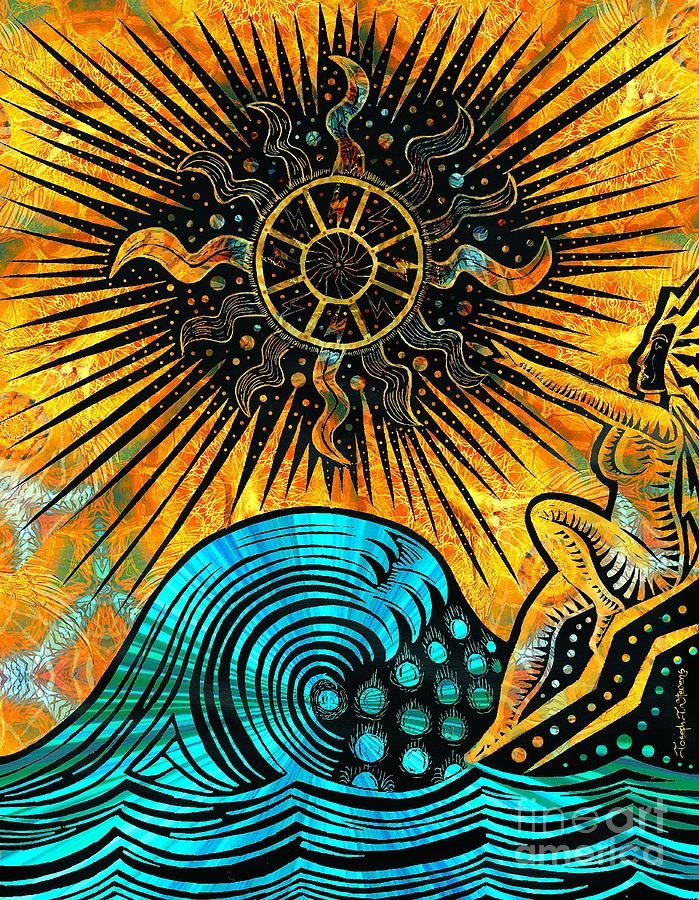 Big Sur Drawing - Big Sur Sun Goddess by Joseph J Stevens