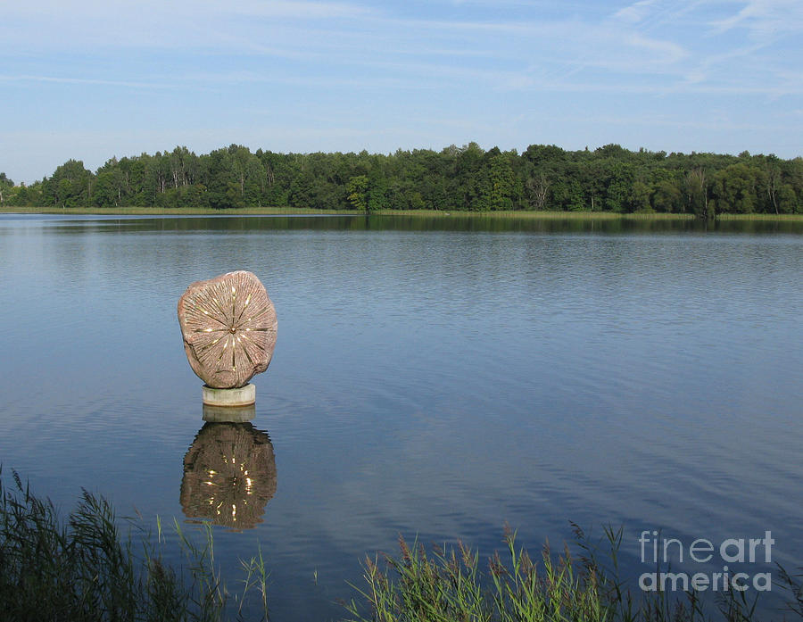 Nature Photograph - Sun in The Lake. Park Vilnoja. Suderve. Lithuania. by Ausra Huntington nee Paulauskaite
