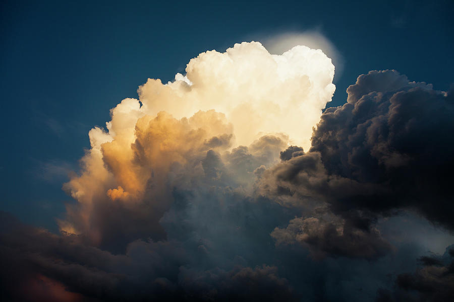 Sun Light Through Thunder Storm Clouds Photograph by Juan Silva