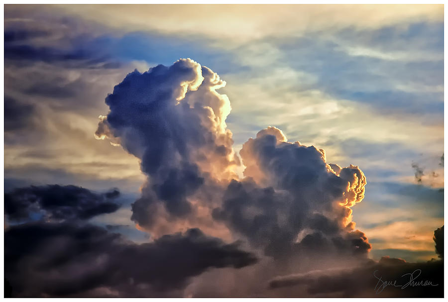 Sunset Photograph - Sun lit Clouds by David Thurau