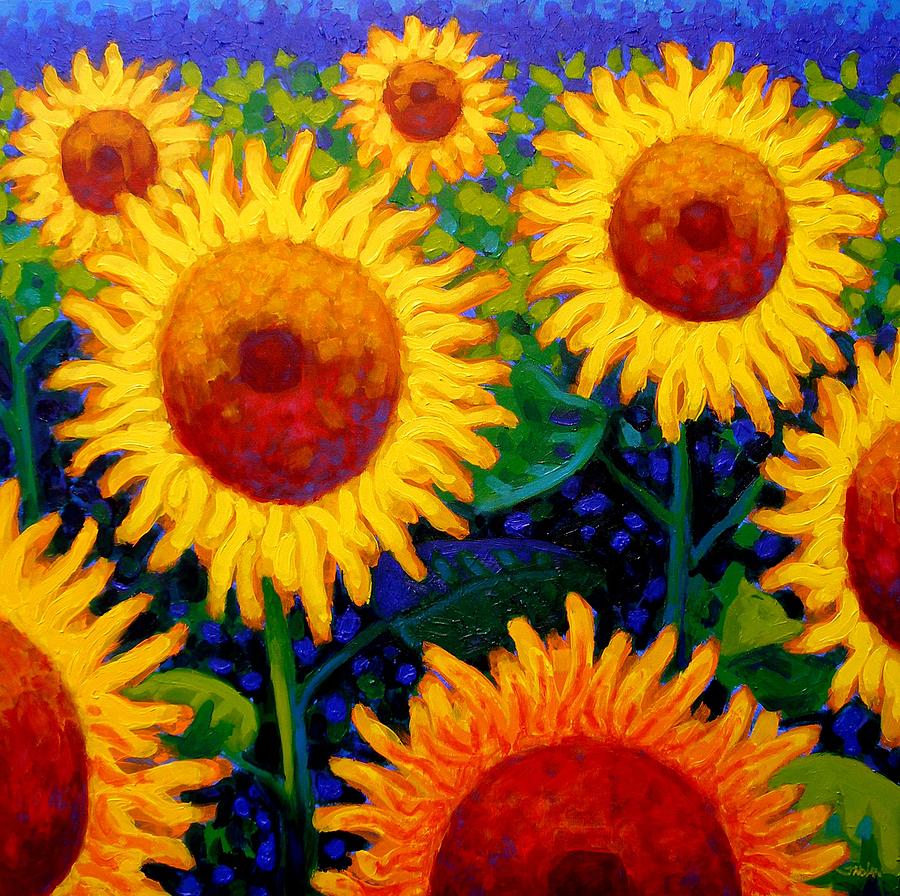 Sunflower Painting - Sun Lovers II by John  Nolan