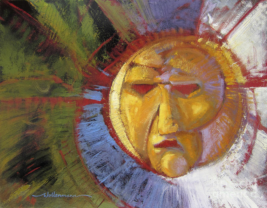 Sun Mask Painting by Randy Wollenmann