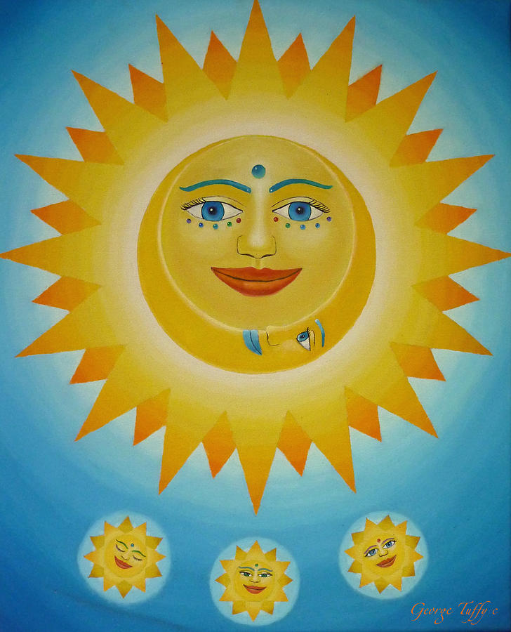 Sun-moon-stars Painting by George Tuffy