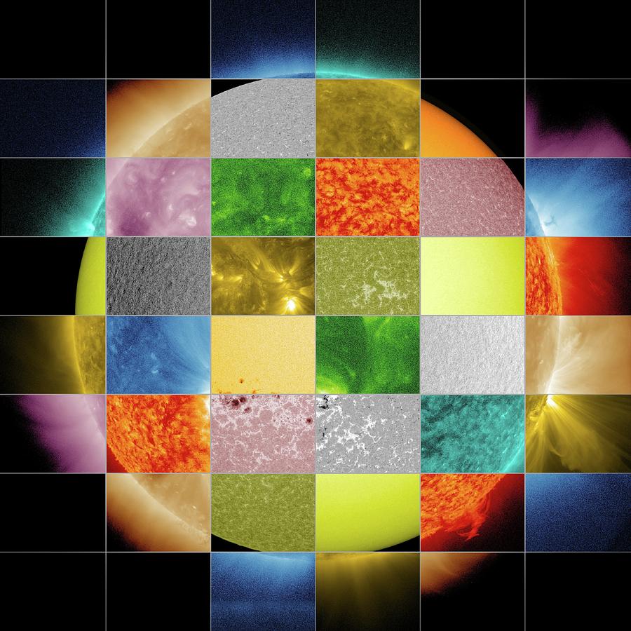 Sun Observed At Different Wavelengths Photograph by Nasa/sdo/goddard Space Flight Center