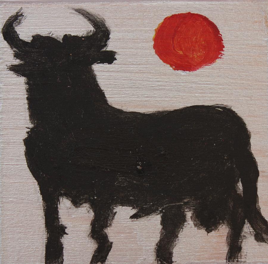 Sun over Bull Painting by Roger Cummiskey