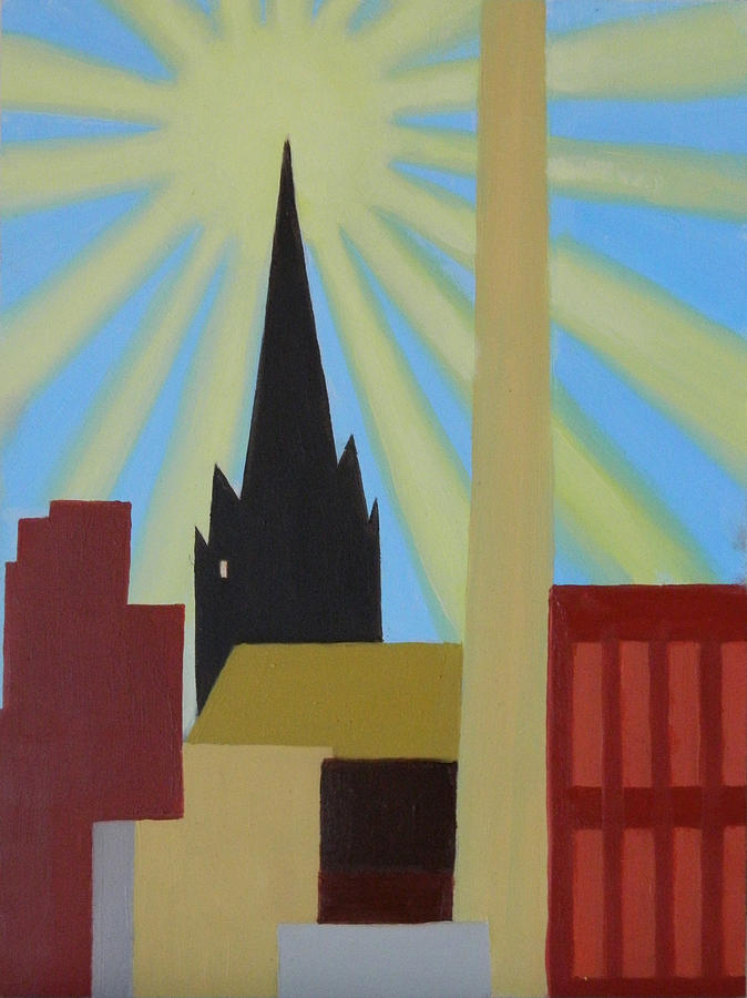 Greenpoint Painting - Sun Over Greenpoint by Ron Erickson