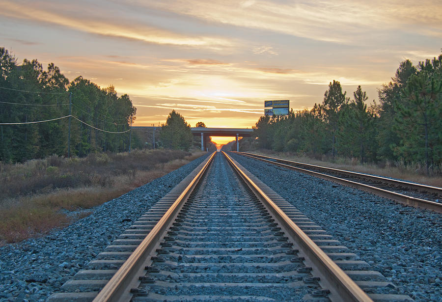 Rails Into The Sun Photograph by John Black