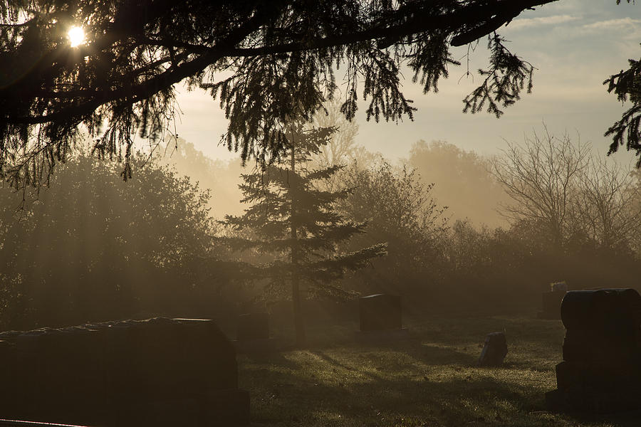 Cemetery Photograph - Sun Rays by Gerald Murray Photography