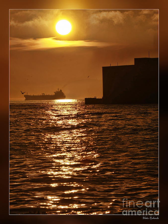 Sun Rise Dock and Ship Photograph by Blake Richards