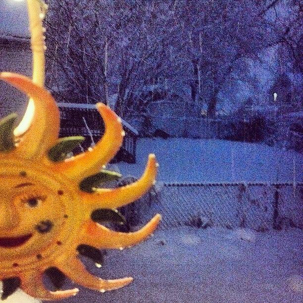 Sun Sculpture Against A Snowy Backdrop Photograph by Genevieve Esson