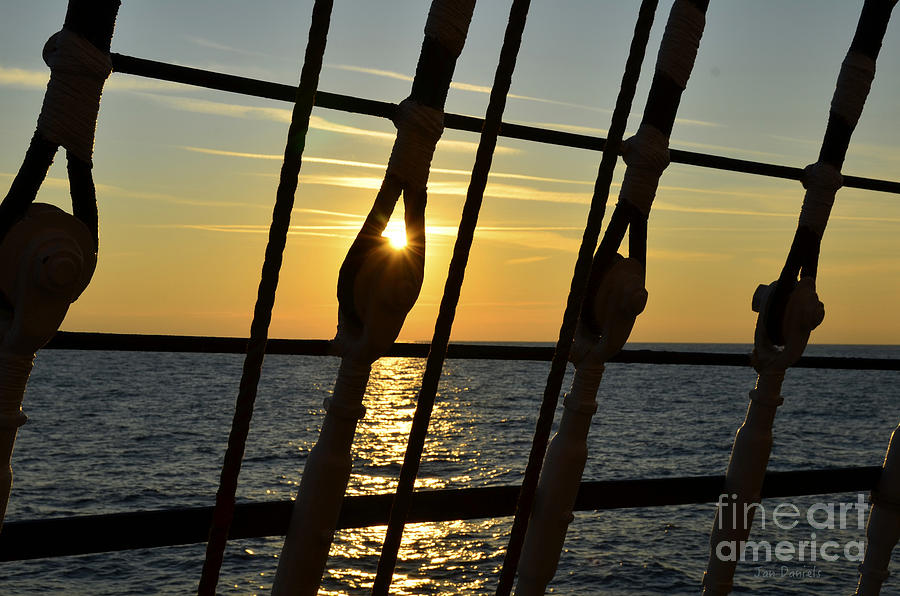 Sun Set on a Sailing Ship Photograph by Jan Daniels
