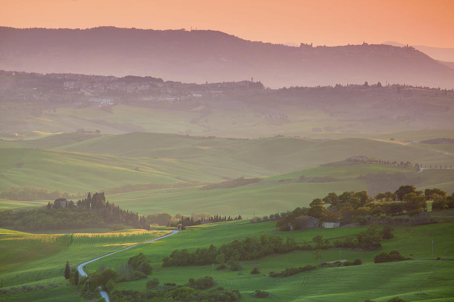 Sun Set View On Val Dorcia, Tuscany Photograph by Wingmar