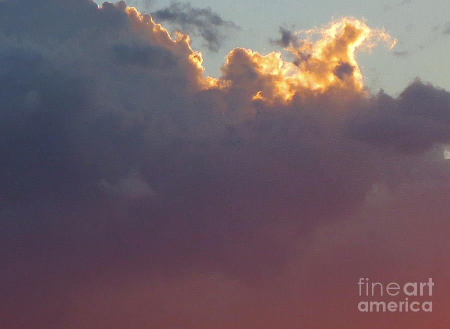 Sun setting behind the clouds no 2 Photograph by Robert Birkenes