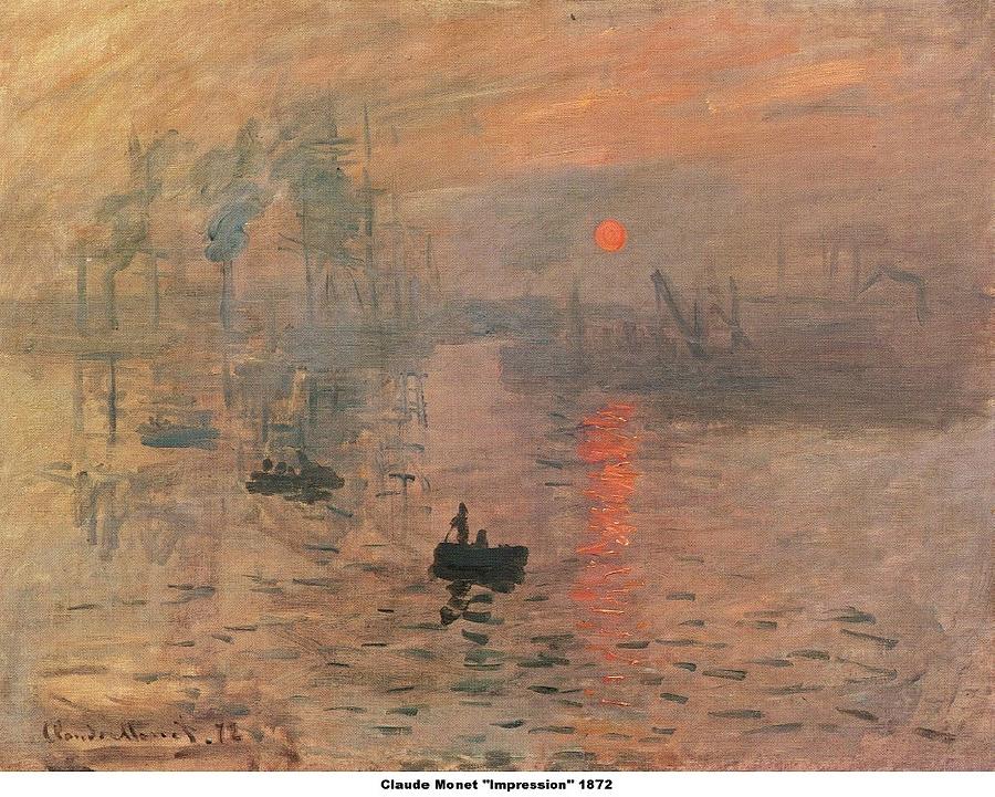 Sun Setting Painting by Claude Monet