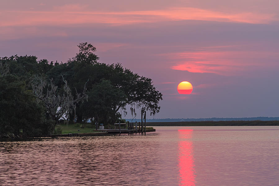 Sun Setting in the Bayou Photograph by Brian Wright