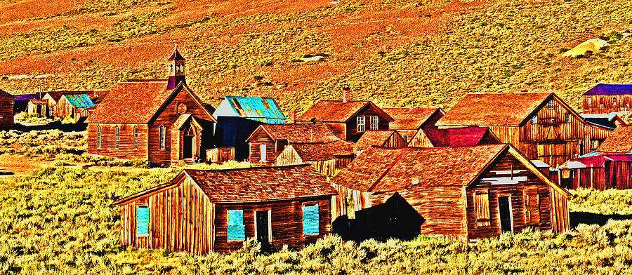 Sun setting on Bodie Digital Art by Joseph Coulombe