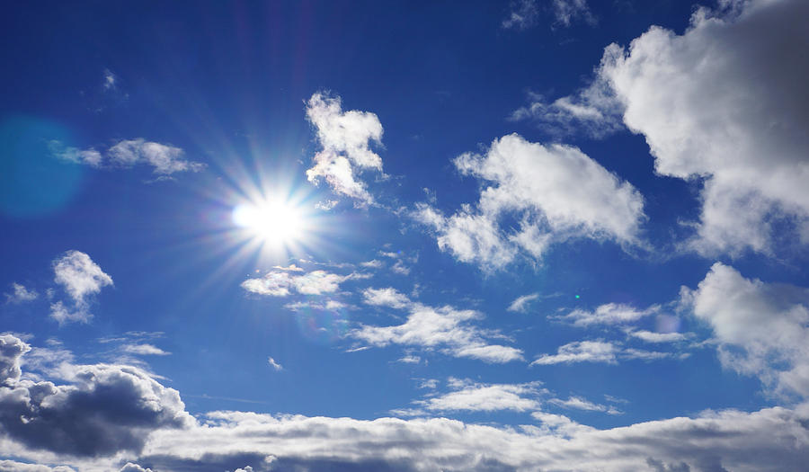 Sun Shining Art Prints Blue Sky Clouds Photograph by Patti Baslee ...
