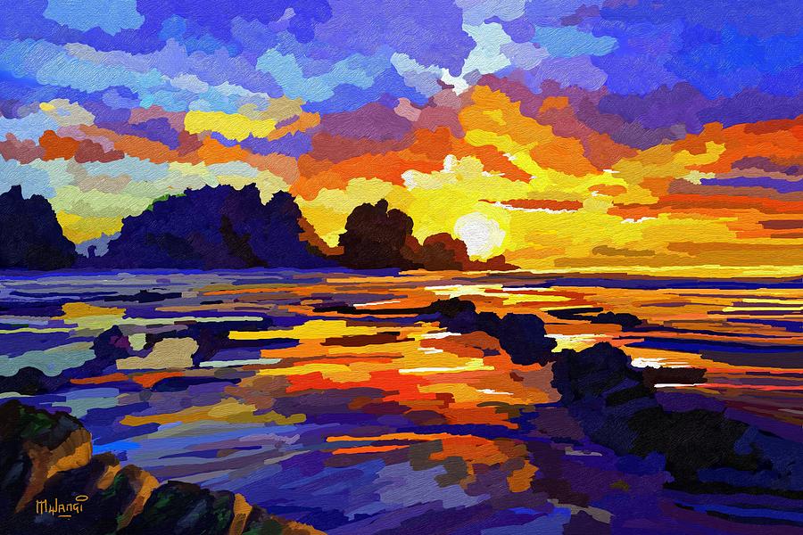 Sun Sky and Sea Drama Painting by Anthony Mwangi