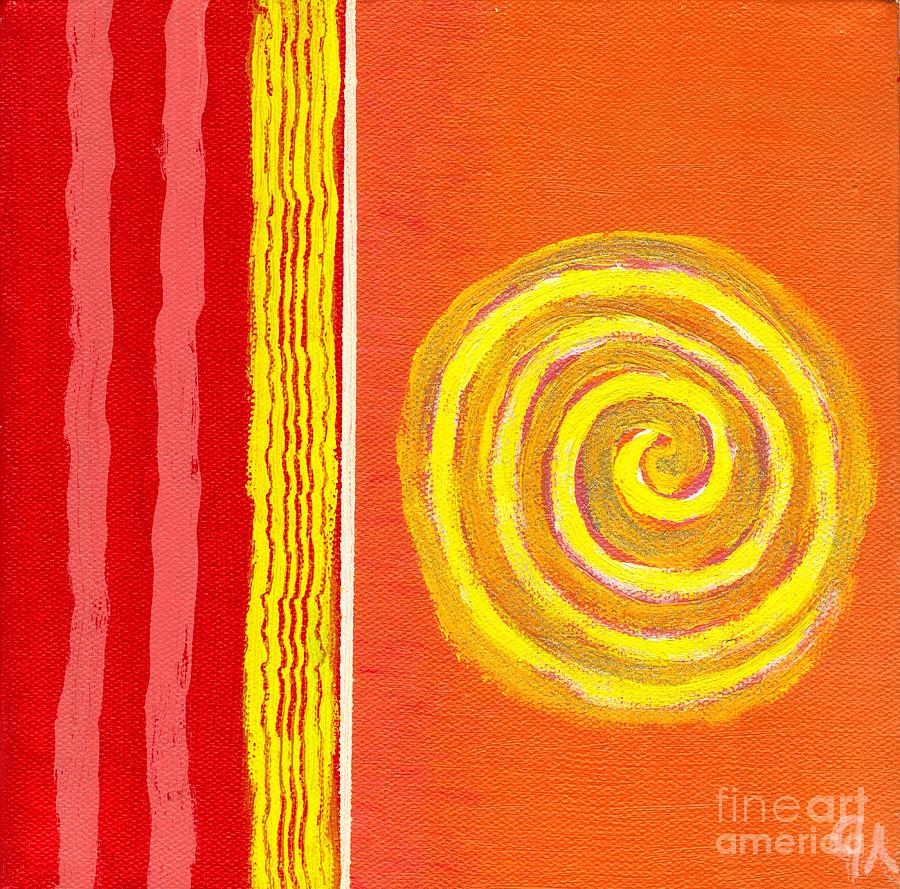 Sun spinning to collision Painting by Jeremy Aiyadurai