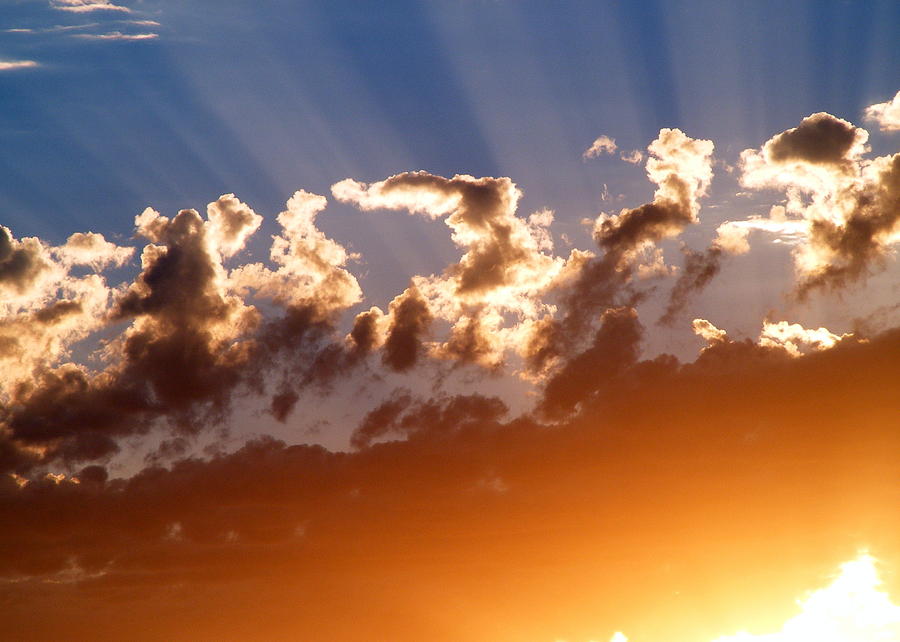 Sun Stream Clouds Photograph by Angela Purcell - Pixels