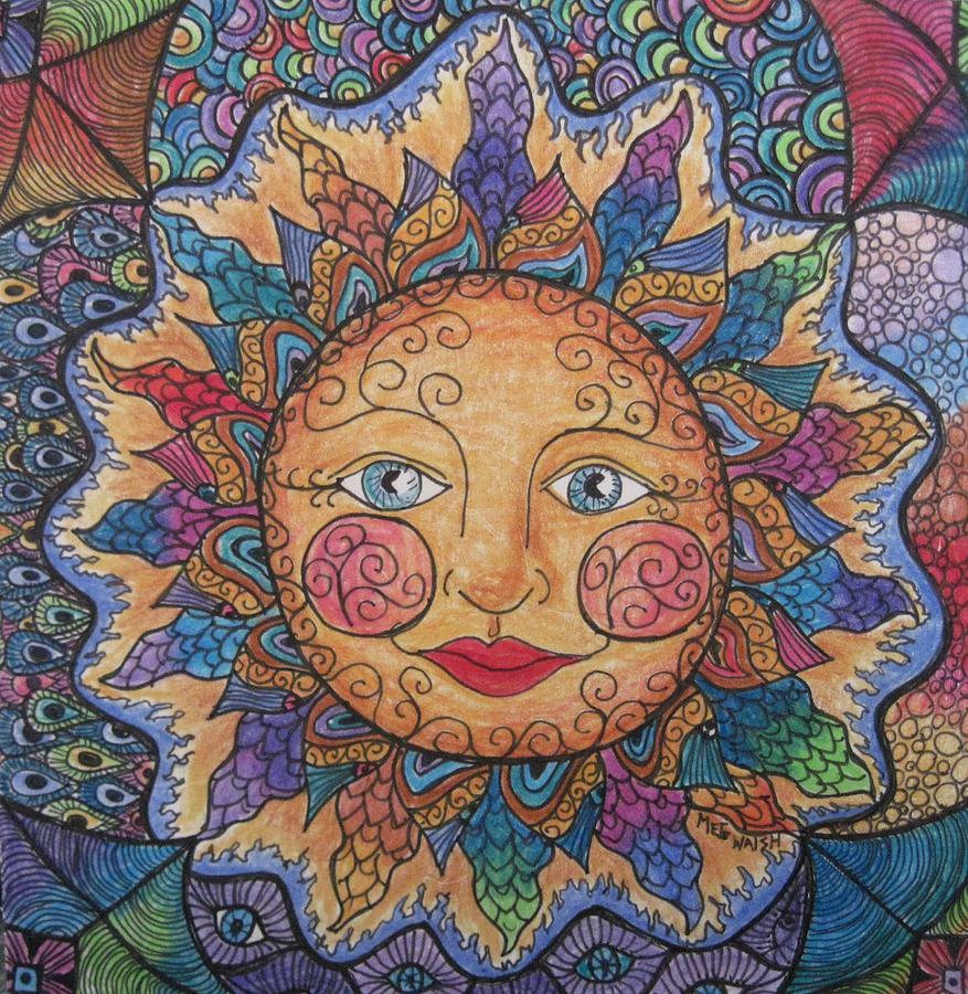 Sun tangle 2 Drawing by Megan Walsh