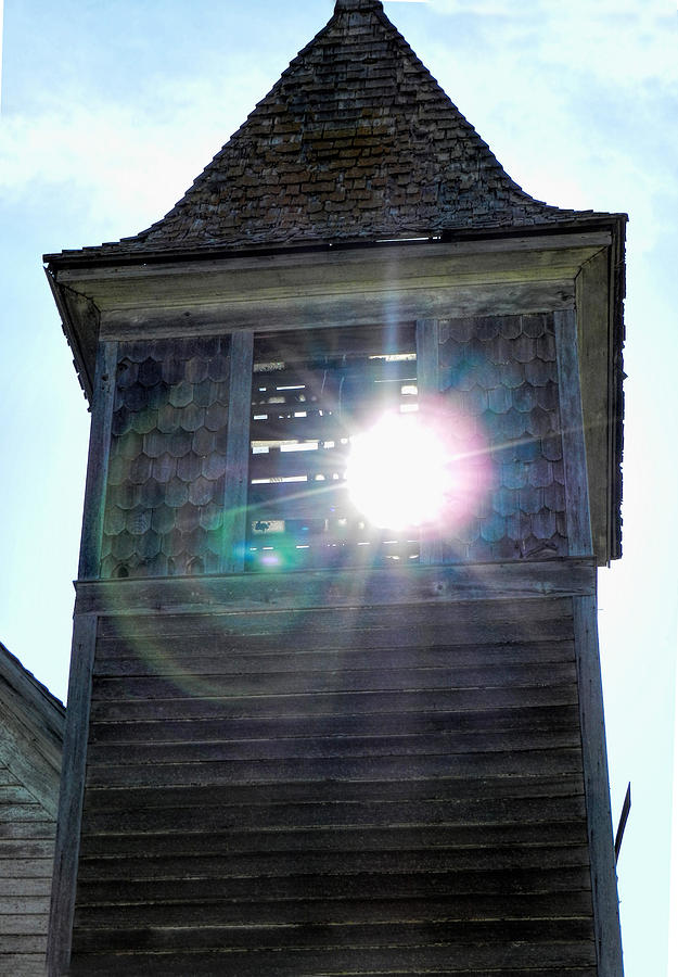 Sun through the steeple-by Cathy Anderson Photograph by Cathy Anderson