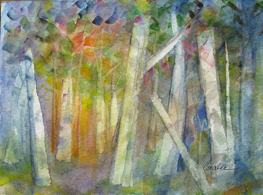 Sun Through the Woods Painting by K coralee Burch