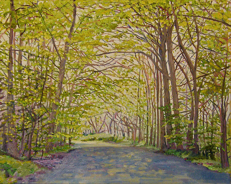 Lane Painting - Sun Through Trees by Helen White Lane Painting - Sun Through Trees by Helen White
