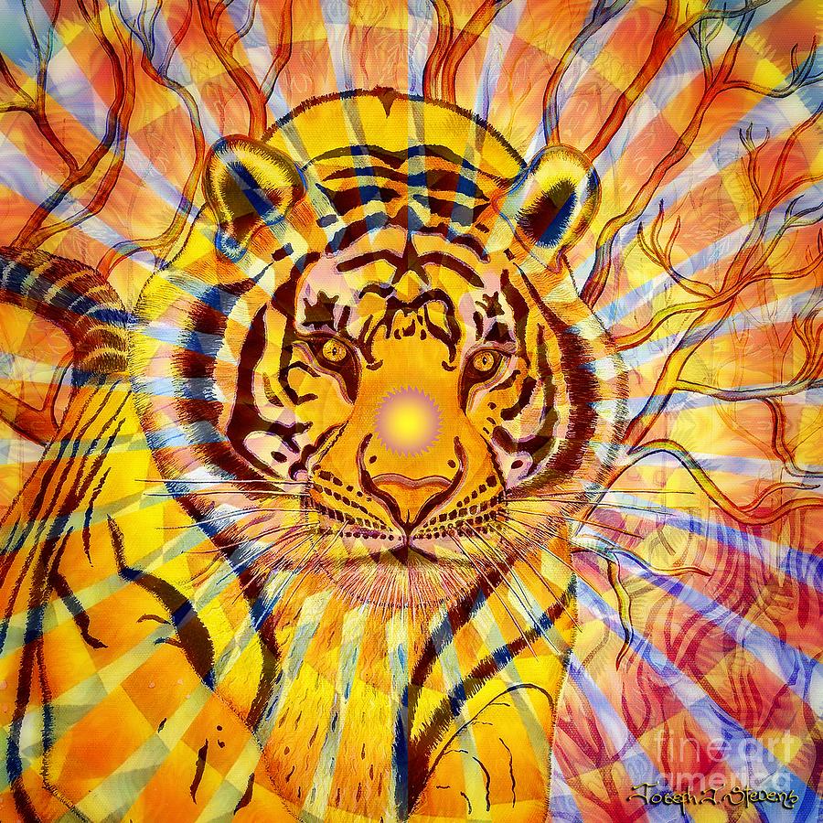 Sun Tiger Painting by Joseph J Stevens