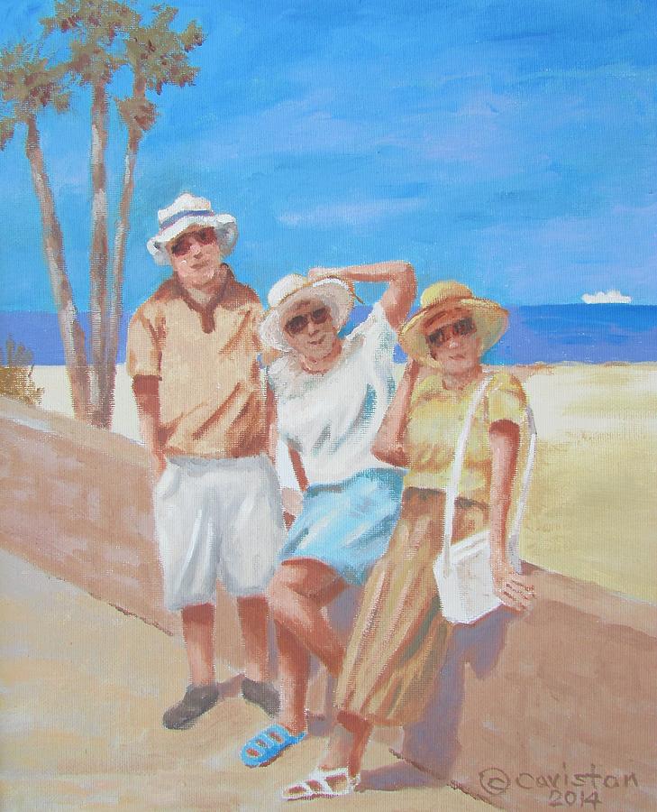 Sun Tourist Painting by Tony Caviston