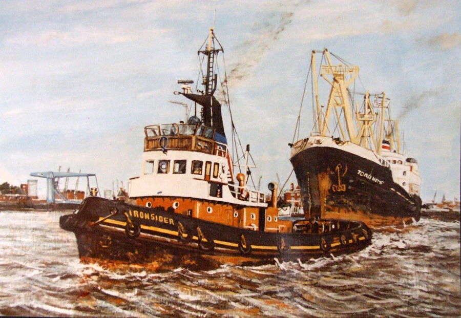 Tug Ironsider, on the River Thames Painting by Mackenzie Moulton