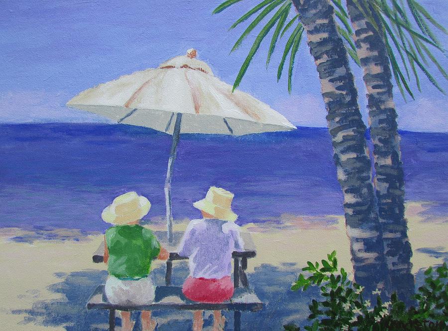 Sun Umbrella Painting by Tony Caviston