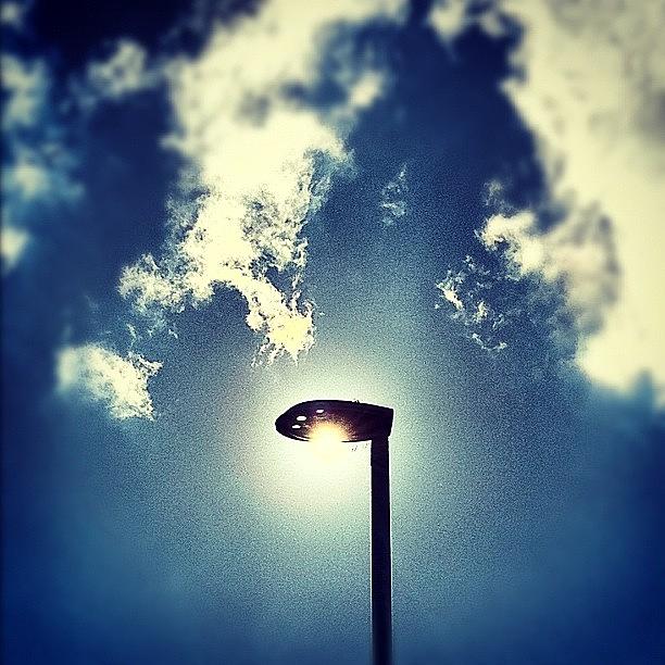 Alien Photograph - Sun Versus Streetlamp by Urbane Alien