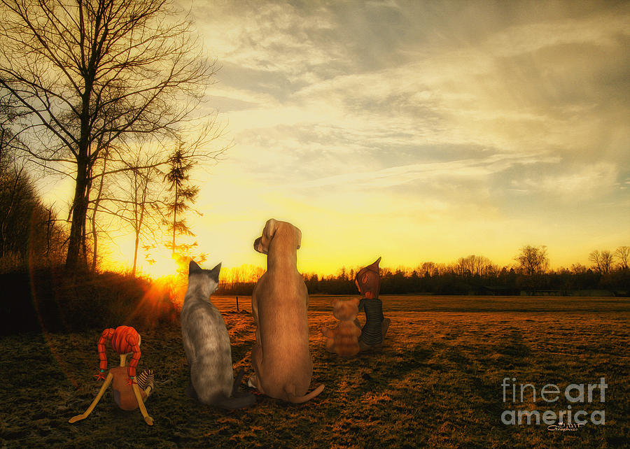 Sunset Digital Art - Sun Worshipers by Jutta Maria Pusl