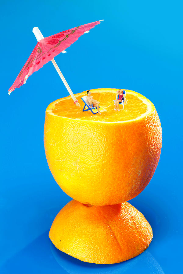 Unique Photograph - Sunbathers On Orange Little People On Food
 by Paul Ge