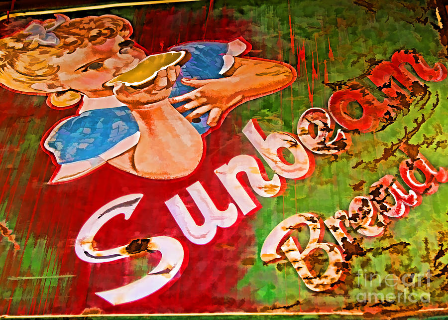 Bread Photograph - Sunbeam Bread Sign by Audreen Gieger