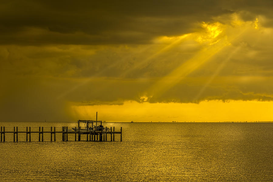 Pier Photograph - Sunbeams of Hope by Marvin Spates