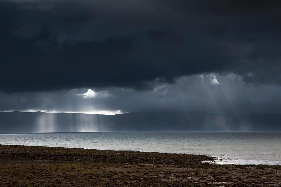 Sunbeams Shine Through Dark Storm Photograph by John Short / Design Pics