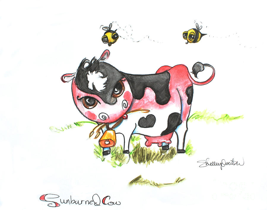 Sunburned Cow Painting by Shelley Overton