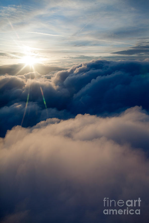 Sunburst Above The Clouds Photograph by Peter Noyce