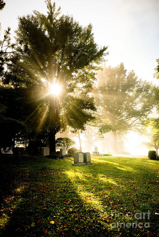 Pittsburgh Photograph - Sunburst over Cemetery by Amy Cicconi