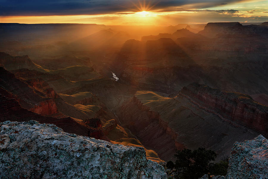 Sunburst Over Grand Canyon Photograph by Don Smith